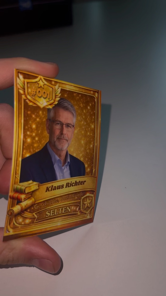 Goldene seltene Karte in der Hand