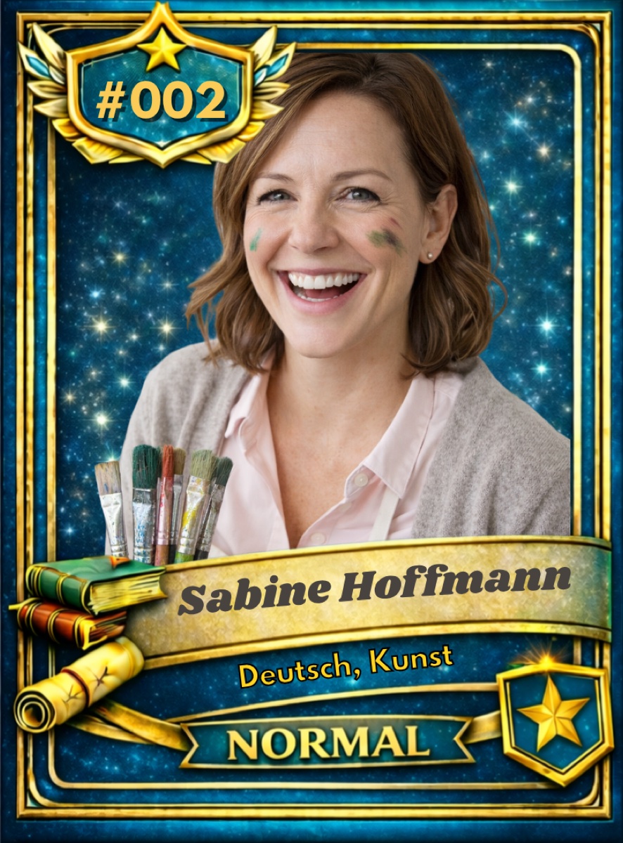 Türkise Lehrer-Spielkarte