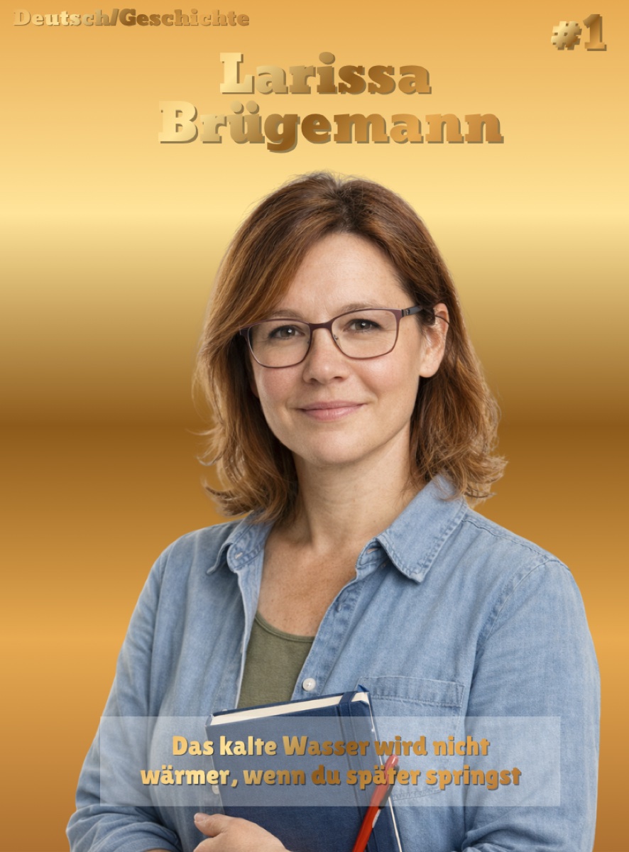 Seltene goldene AbiKarte einer Lehrerin